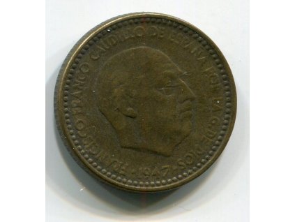 ŠPANĚLSKO. 1 peseta 1947/49.