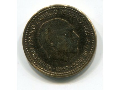 ŠPANĚLSKO. 1 peseta 1947/52.