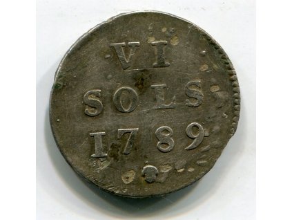 Josef II. VI. sols 1789 Bruxelles (pro Lucembursko)