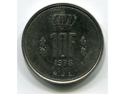 LUCEMBURSKO. 10 francs 1978.