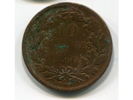 LUCEMBURSKO. 10 centimes 1860/A.