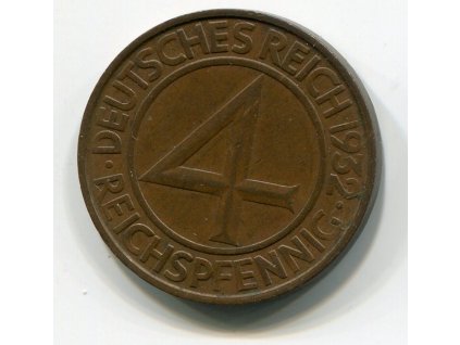 NĚMECKO. 4 Pfennig 1932/D.