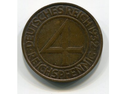 NĚMECKO. 4 Pfennig 1932/D.