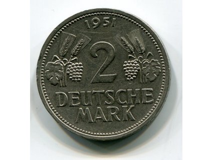 NĚMECKO. 2 Mark 1951/F.