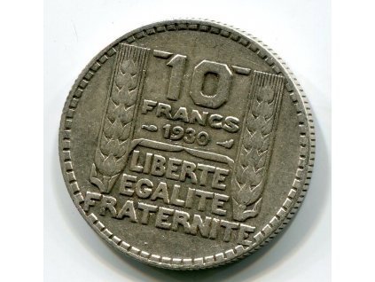 FRANCIE. 10 francs 1930. Ag.