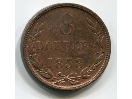 GUERNSEY. 8 doubles 1858.