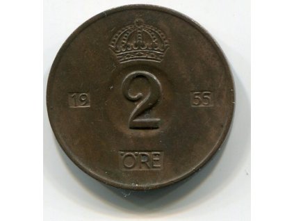 ŠVÉDSKO. 2 öre 1955.