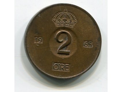 ŠVÉDSKO. 2 öre 1965.