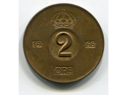ŠVÉDSKO. 2 öre 1966.