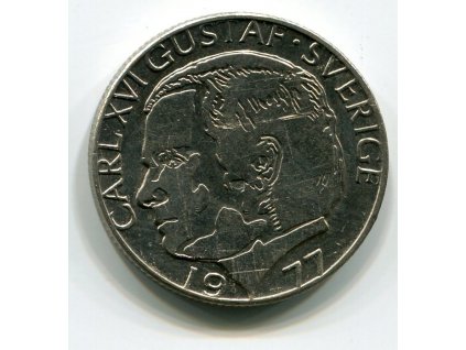 ŠVÉDSKO. 1 krona 1977.