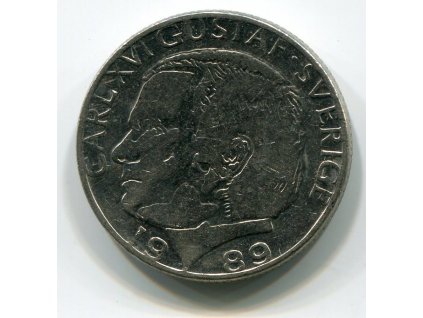 ŠVÉDSKO. 1 krona 1989.