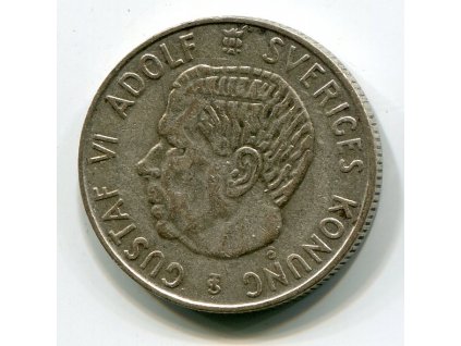 ŠVÉDSKO. 1 krona 1953. Ag.