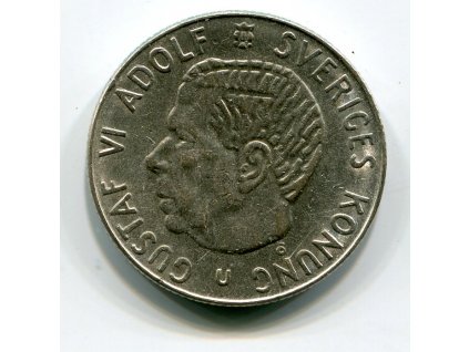 ŠVÉDSKO. 1 krona 1962. Ag.
