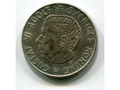 ŠVÉDSKO. 1 krona 1964. Ag.