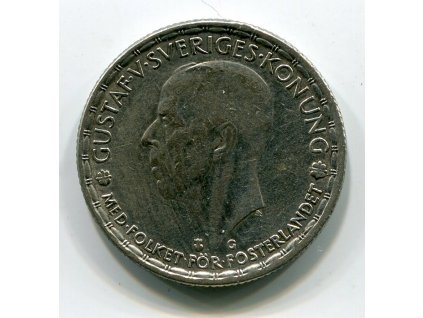 ŠVÉDSKO. 1 krona 1943. Ag.