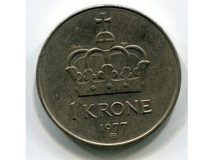 NORSKO. 1 krone 1977.