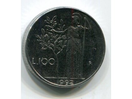 ITÁLIE. 100 lire 1992.