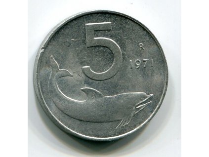 ITÁLIE. 5 lire 1971.