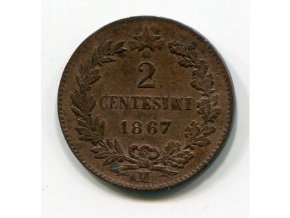 ITÁLIE. 2 centesimi 1867/M.