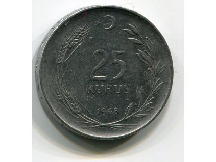 TURECKO. 25 kurus 1968. KM-892.3