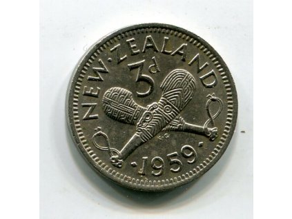 NOVÝ ZÉLAND. 3 Pence 1959.