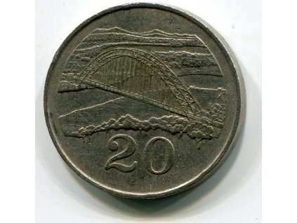 ZIMBABWE. 20 cents 1987.