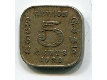 CEYLON. 5 cents 1920.