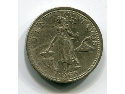 FILIPÍNY. 10 centavos 1966.
