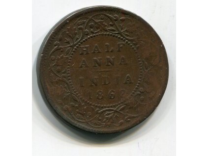 INDIE. 1/2 anna 1862.