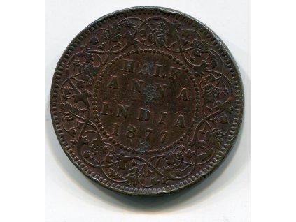 INDIE. 1/2 anna 1877.