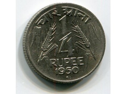 INDIE. 1/4 rupee 1950, diamant.