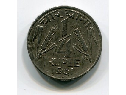 INDIE. 1/4 rupee 1951. tečka.