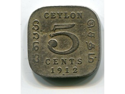 CEYLON. 5 cents 1912.
