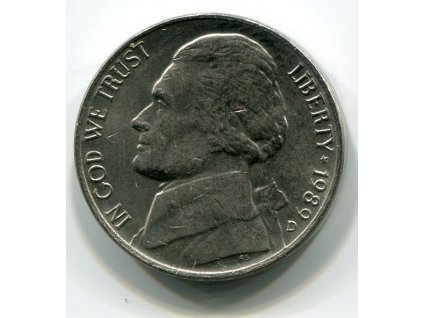 USA. 5 cents 1989/D.