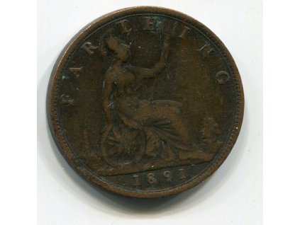 Velká Británie. 1 farthing 1891.