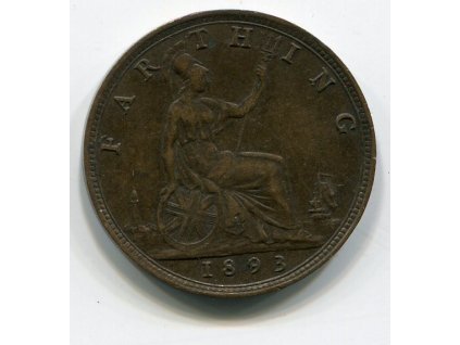 Velká Británie. 1 farthing 1893.