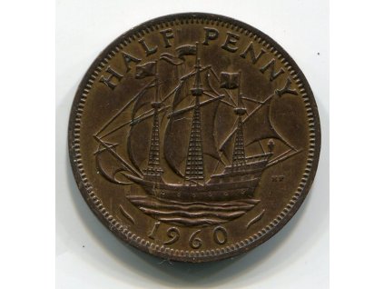 VELKÁ BRITÁNIE. 1/2 penny 1960.