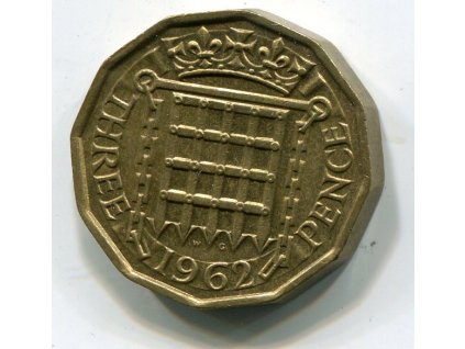 VELKÁ BRITÁNIE. 3 pence 1962. KM-900