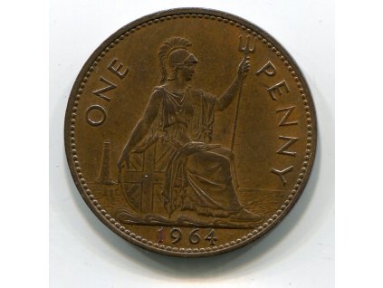 VELKÁ BRITÁNIE. 1 penny 1964. KM-897.