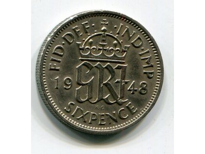 VELKÁ BRITÁNIE. 6 pence 1948.