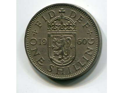 VELKÁ BRITÁNIE. 1 shilling 1960. Skotský znak.