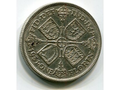 VELKÁ BRITÁNIE. 1 florin 1931. Ag.