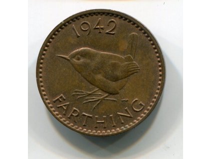 VELKÁ BRITÁNIE. 1 farthing 1942. KM-843