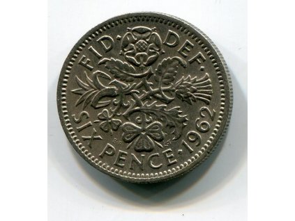 VELKÁ BRITÁNIE. 6 pence 1962.