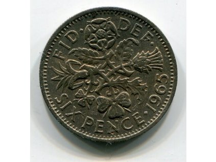 VELKÁ BRITÁNIE. 6 pence 1965.