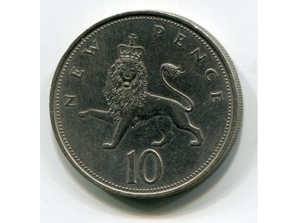 VELKÁ BRITÁNIE. 10 pence 1968.