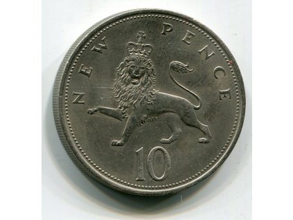 VELKÁ BRITÁNIE. 10 pence 1968.