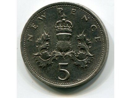 VELKÁ BRITÁNIE. 5 pence 1977.