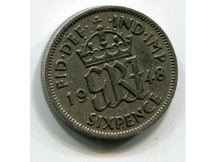 VELKÁ BRITÁNIE. 6 pence 1948.