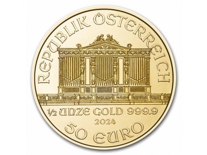 2024 austria 1 2 oz gold philharmonic bu 287631 obv